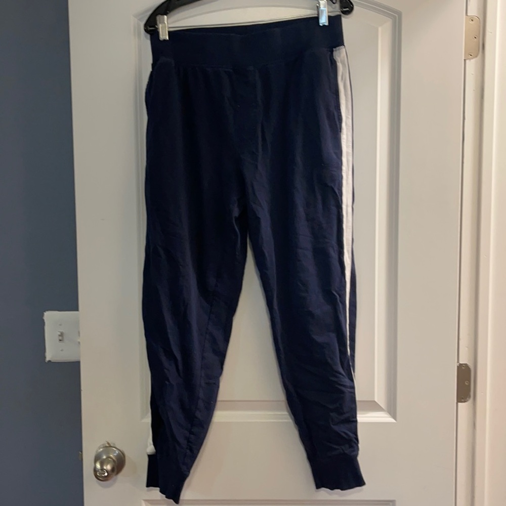 H&M blue with white strip jogging pants medium